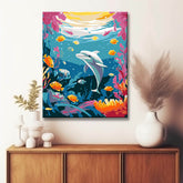 Playing dolphin - painting by numbers